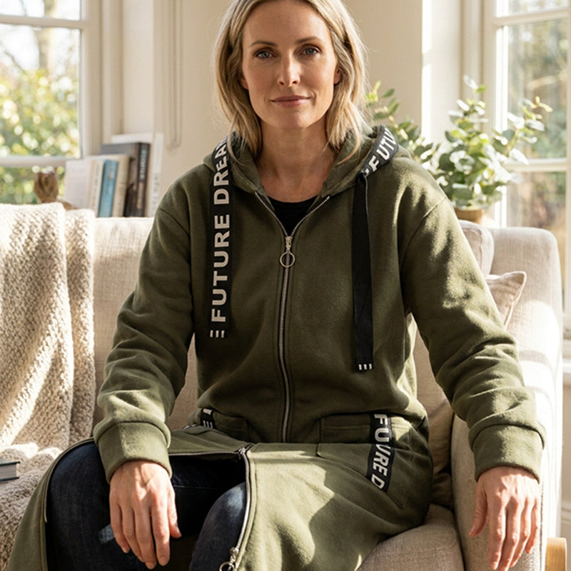 Manteau sweat-shirt oversize à capuche