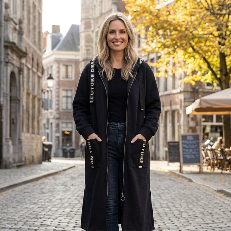 Manteau sweat-shirt oversize à capuche
