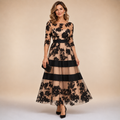ADELINE | Robe midi de soirée en dentelle florale