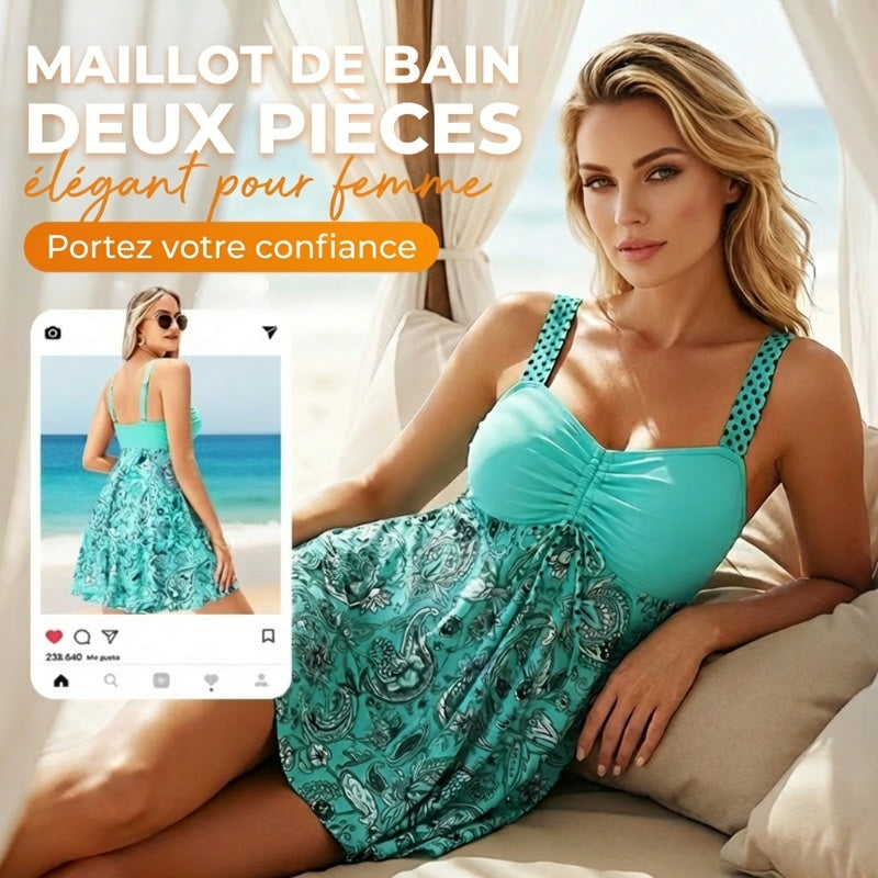 Maillot de Bain 2 Pièces : Haut à Bretelles et Shorty de Bain Ajusté