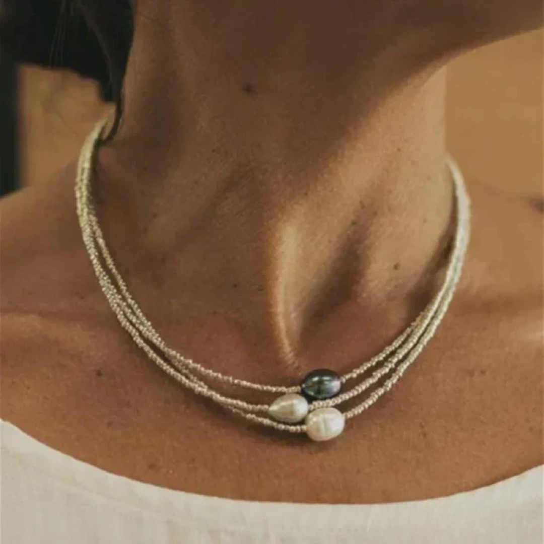 ANTIGUA | Collier de perles d'eau douce d'inspiration ancienne