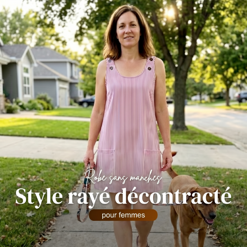 Robe-combinaison décontractée à rayures et sans manches pour femme, avec bretelles réglables
