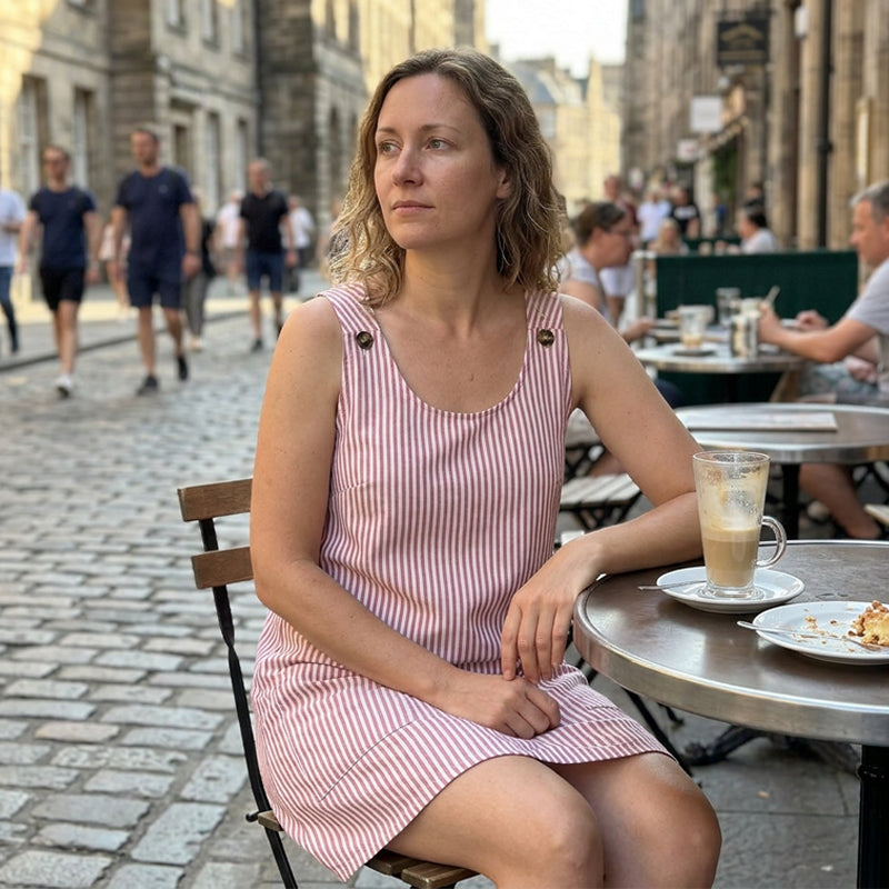 Robe-combinaison décontractée à rayures et sans manches pour femme, avec bretelles réglables