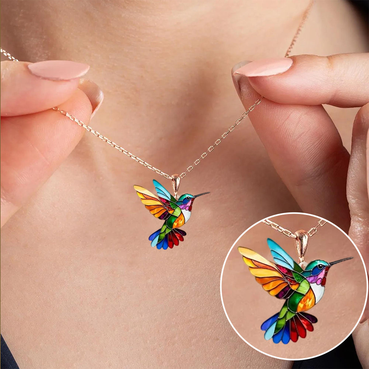 COLIBRÍ | Collier multicolore à reflets de colibri et charme naturel