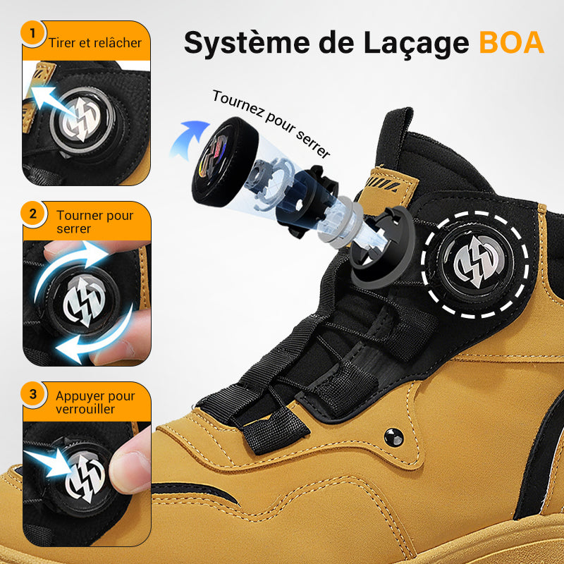 Chaussures de travail pour hommes à boucle pivotante pour l'extérieur