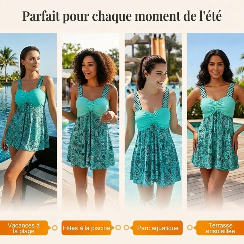 Maillot de Bain 2 Pièces : Haut à Bretelles et Shorty de Bain Ajusté