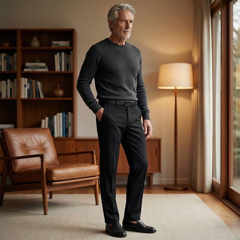 Pantalon Décontracté Classique pour Homme à Haute Élasticité