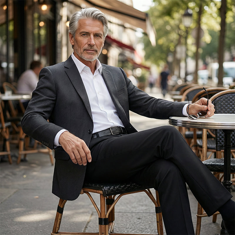 Pantalon Décontracté Classique pour Homme à Haute Élasticité