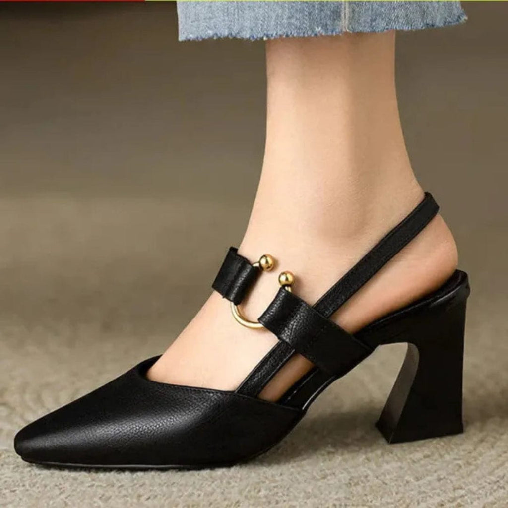 Consuelo | Zapatos Destalonados de Tacón Bajo con Plantilla Acolchada