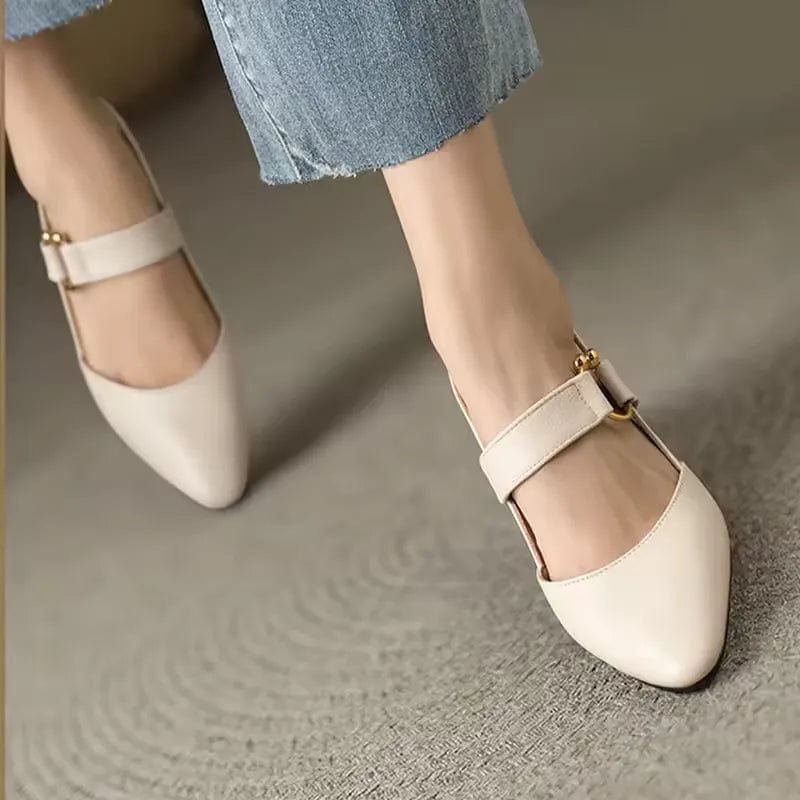 Consuelo | Zapatos Destalonados de Tacón Bajo con Plantilla Acolchada