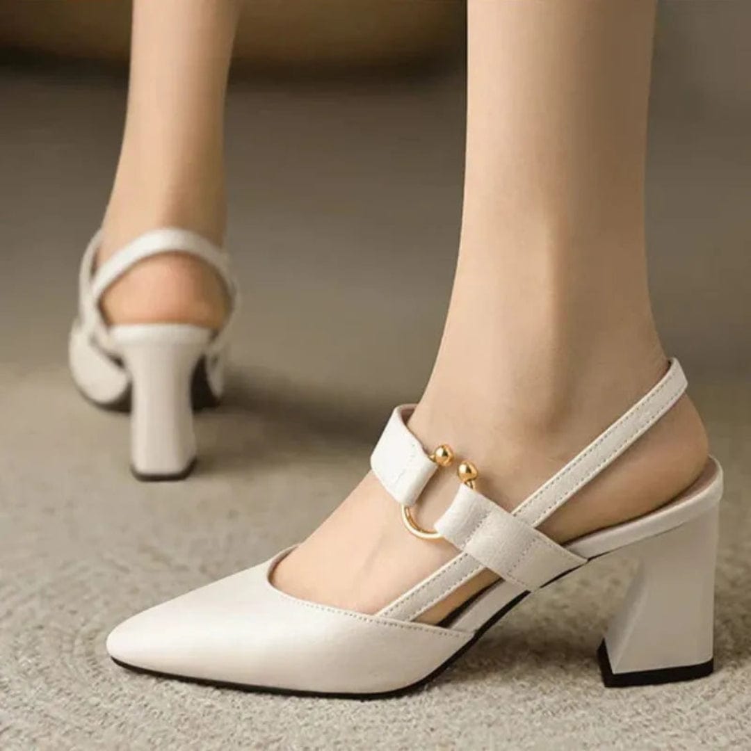 Consuelo | Zapatos Destalonados de Tacón Bajo con Plantilla Acolchada