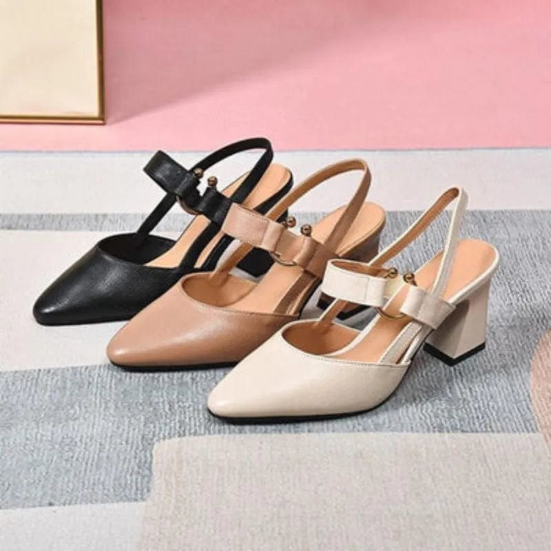 Consuelo | Zapatos Destalonados de Tacón Bajo con Plantilla Acolchada