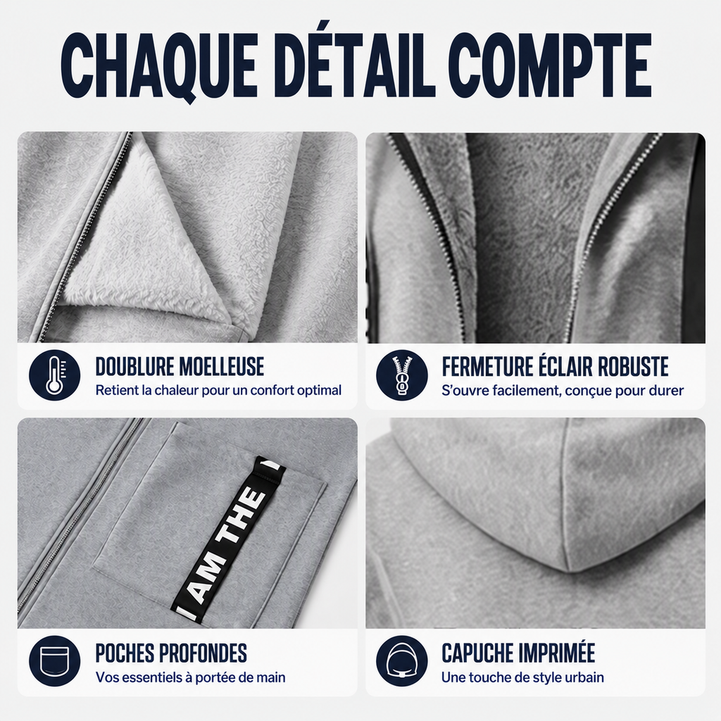 Manteau sweat-shirt oversize à capuche