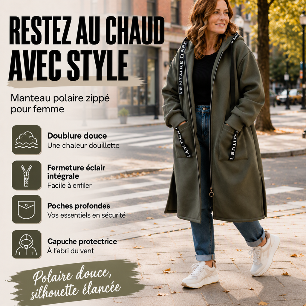 Manteau sweat-shirt oversize à capuche