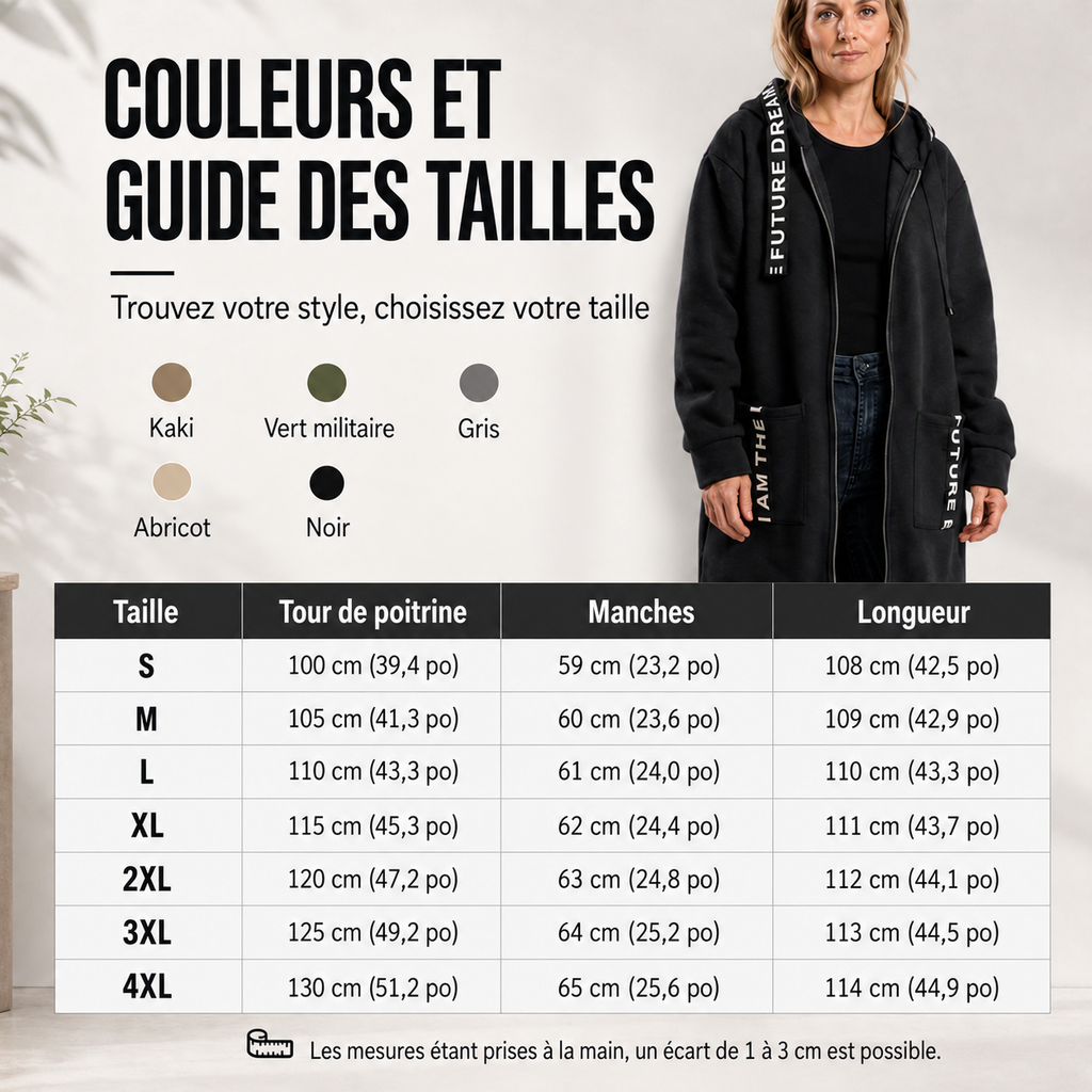 Manteau sweat-shirt oversize à capuche