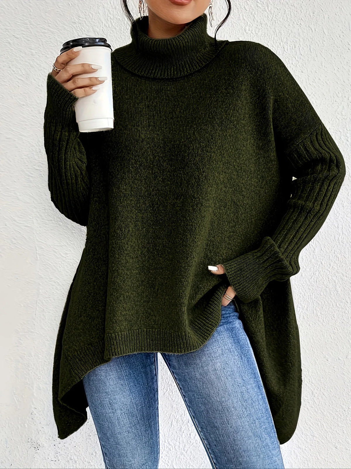 Rosaline | Pull à Col Roulé Décontracté