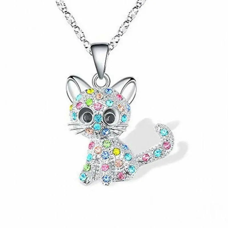 IRIS | Collier en zircones de couleur, monture argentée
