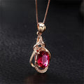 ADRIANA | Collier élégant en cristal rouge et doré