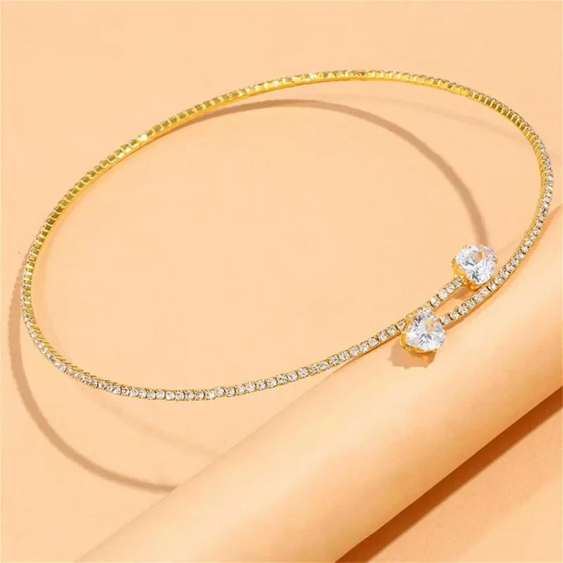 AMARA | Collier ras-de-cou cœur de cristal