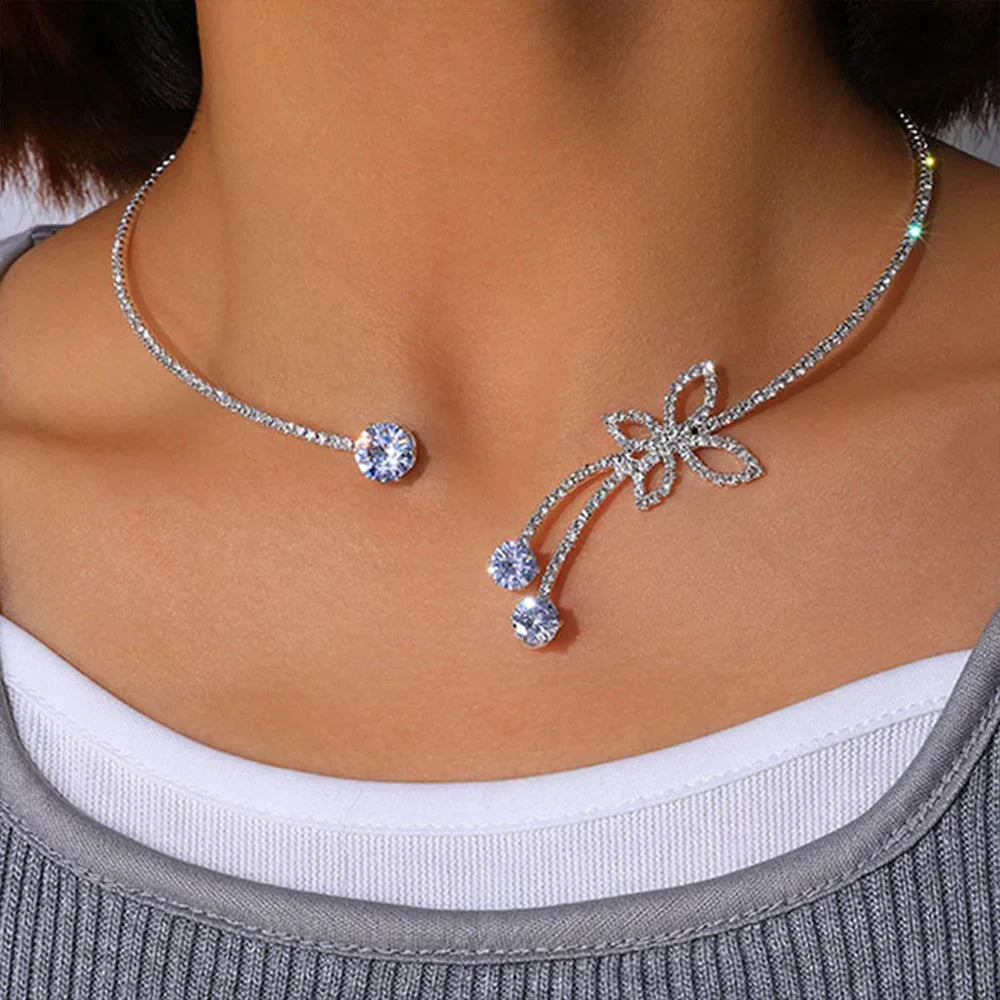FLORA | Collier ras-de-cou fleur de cristal