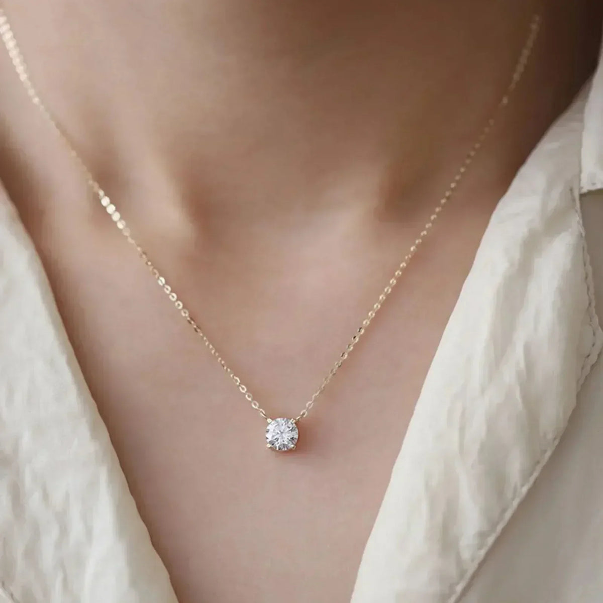 ELVIRA | Collier en argent plaqué or avec zircone