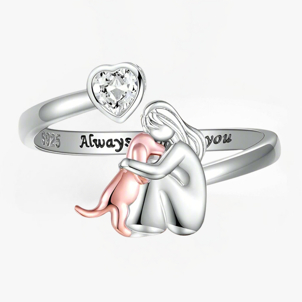 ANNE | Bague avec motif animaux de compagnie (rose)