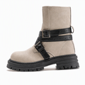 Leire | Botines con Plataforma, Tacón Ancho y Doble Hebilla