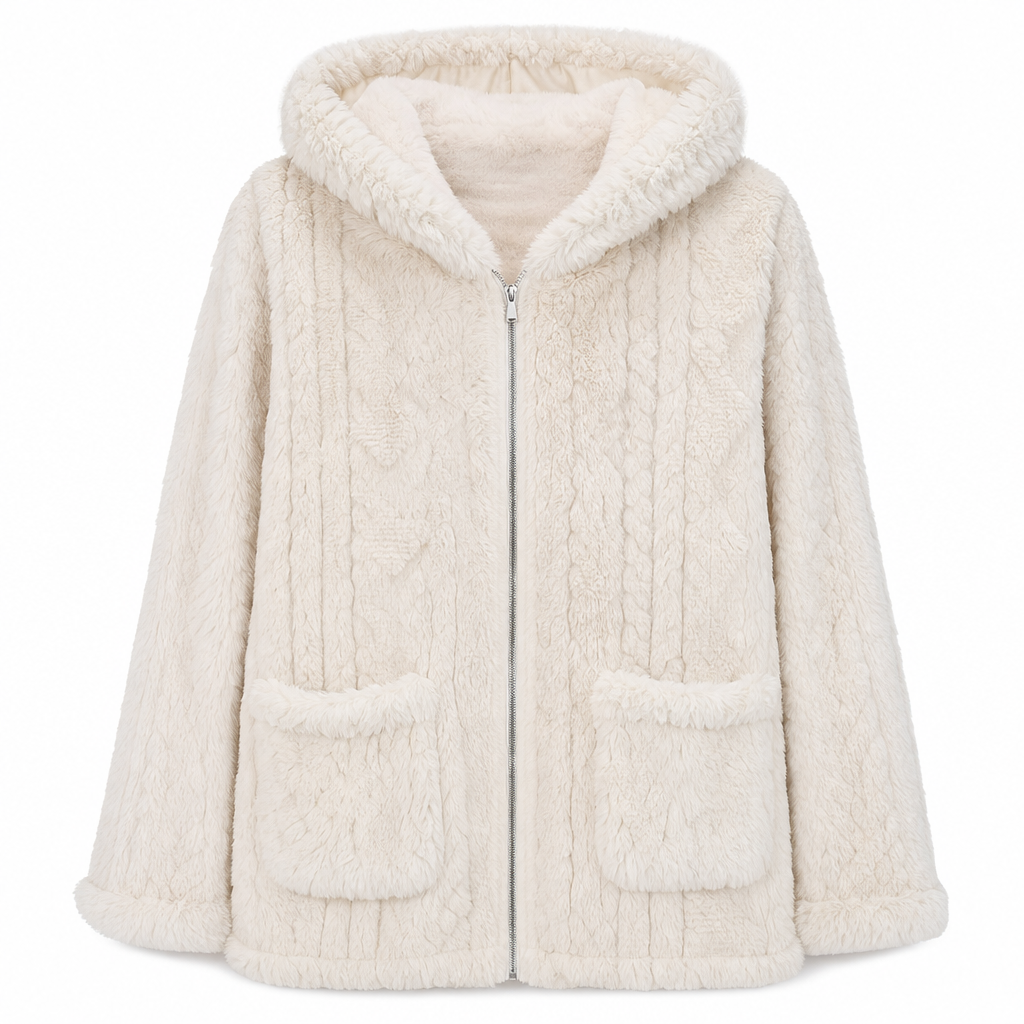 Cardigan décontracté en tissu moelleux