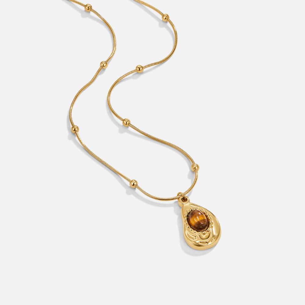 CAMILA | Collier élégant doré à œil de tigre
