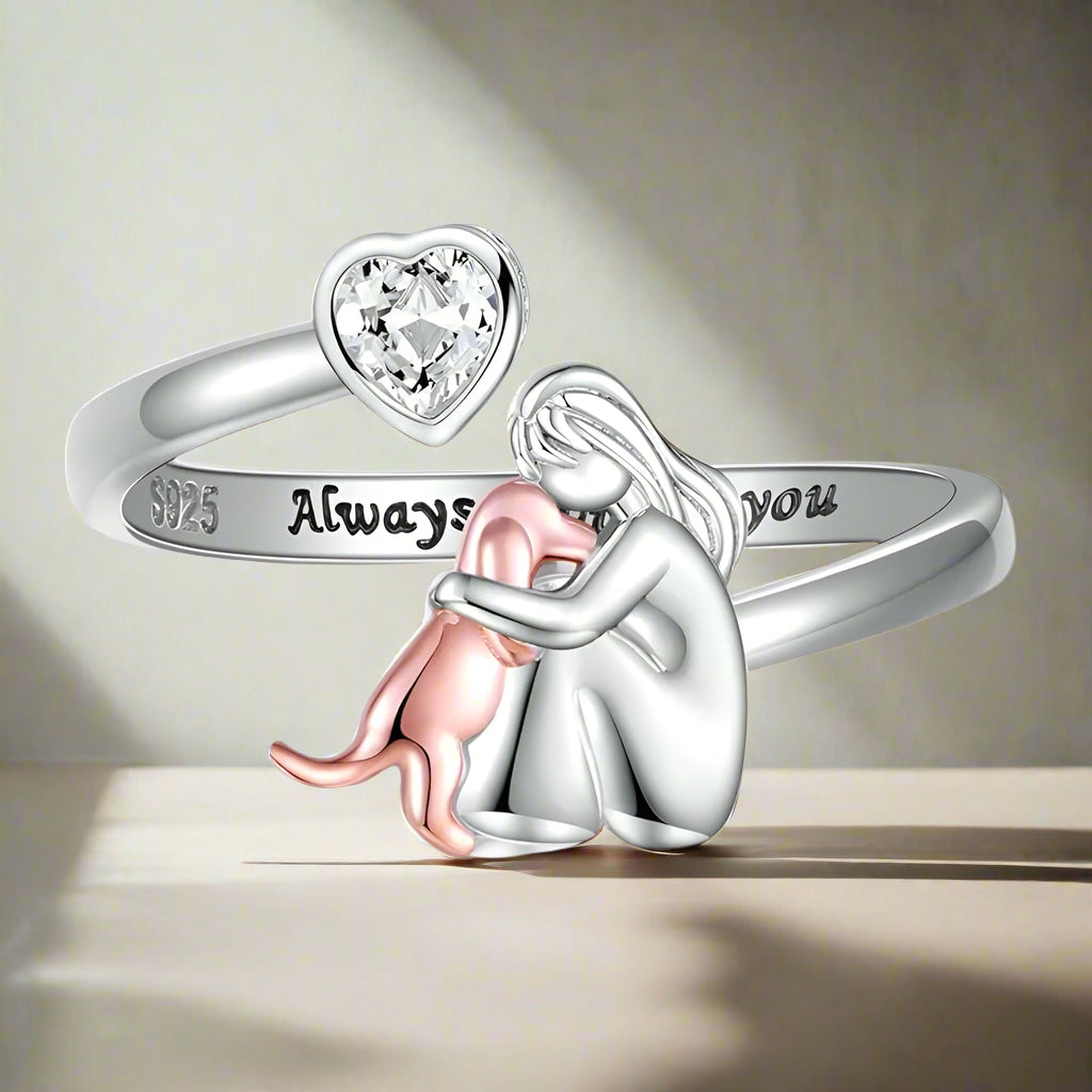 ANNE | Bague avec motif animaux de compagnie (rose)